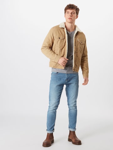 Coupe slim T-Shirt 'Level 5' OLYMP en gris