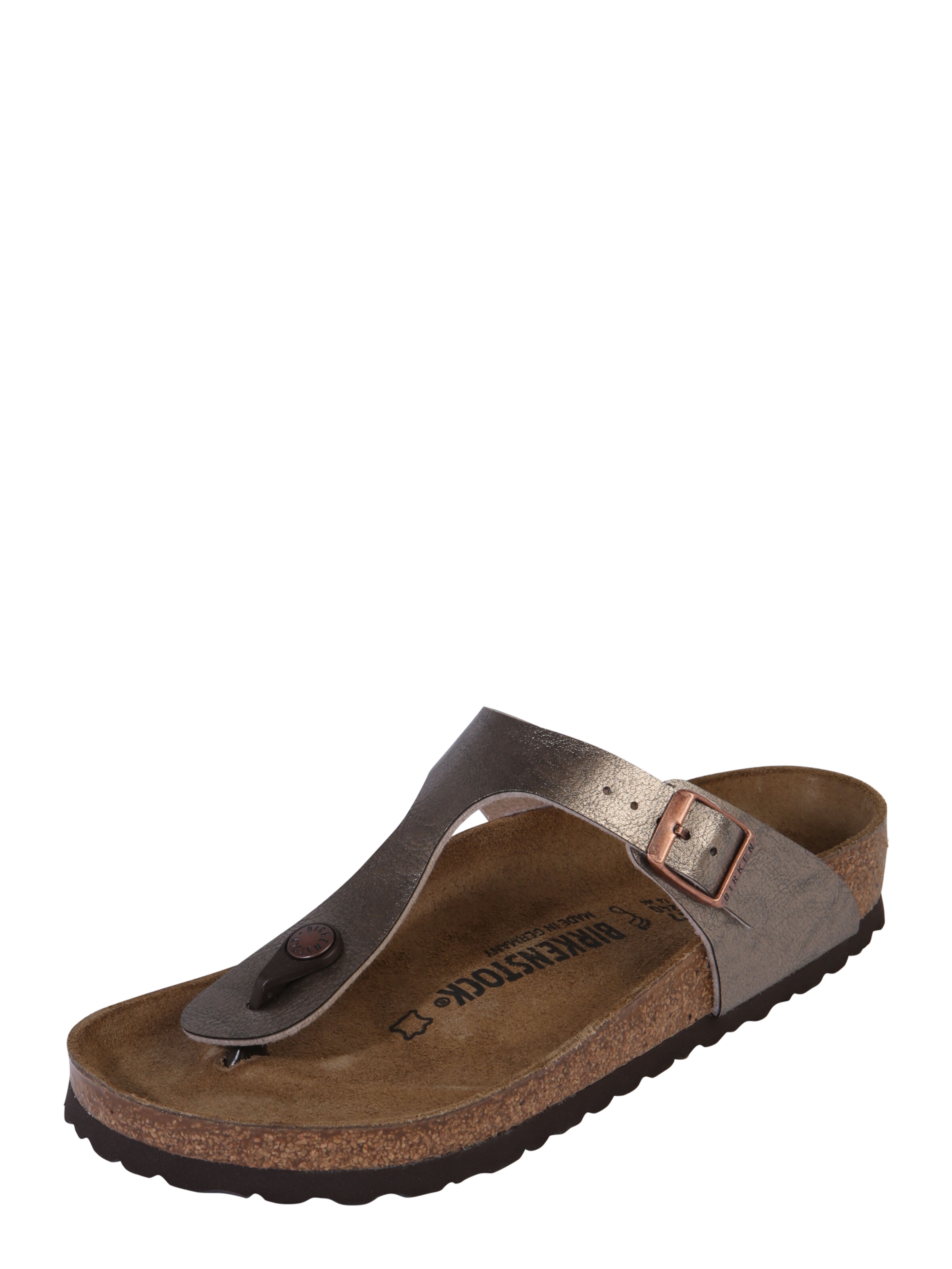 BIRKENSTOCK - Chinelos de dedo 'Gizeh' em bronze: frente