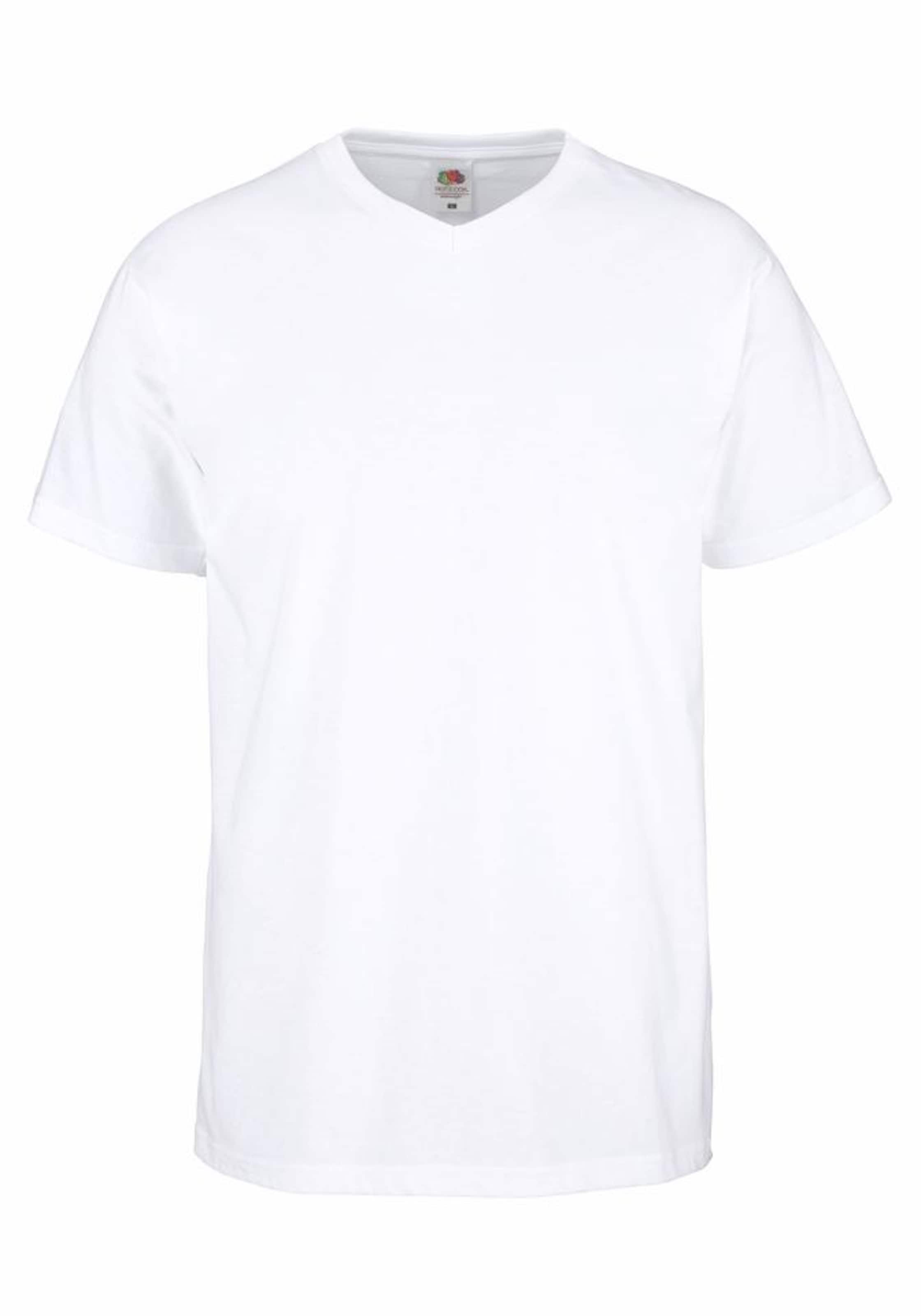 FRUIT OF THE LOOM T-Shirt in Weiß: Vorderseite