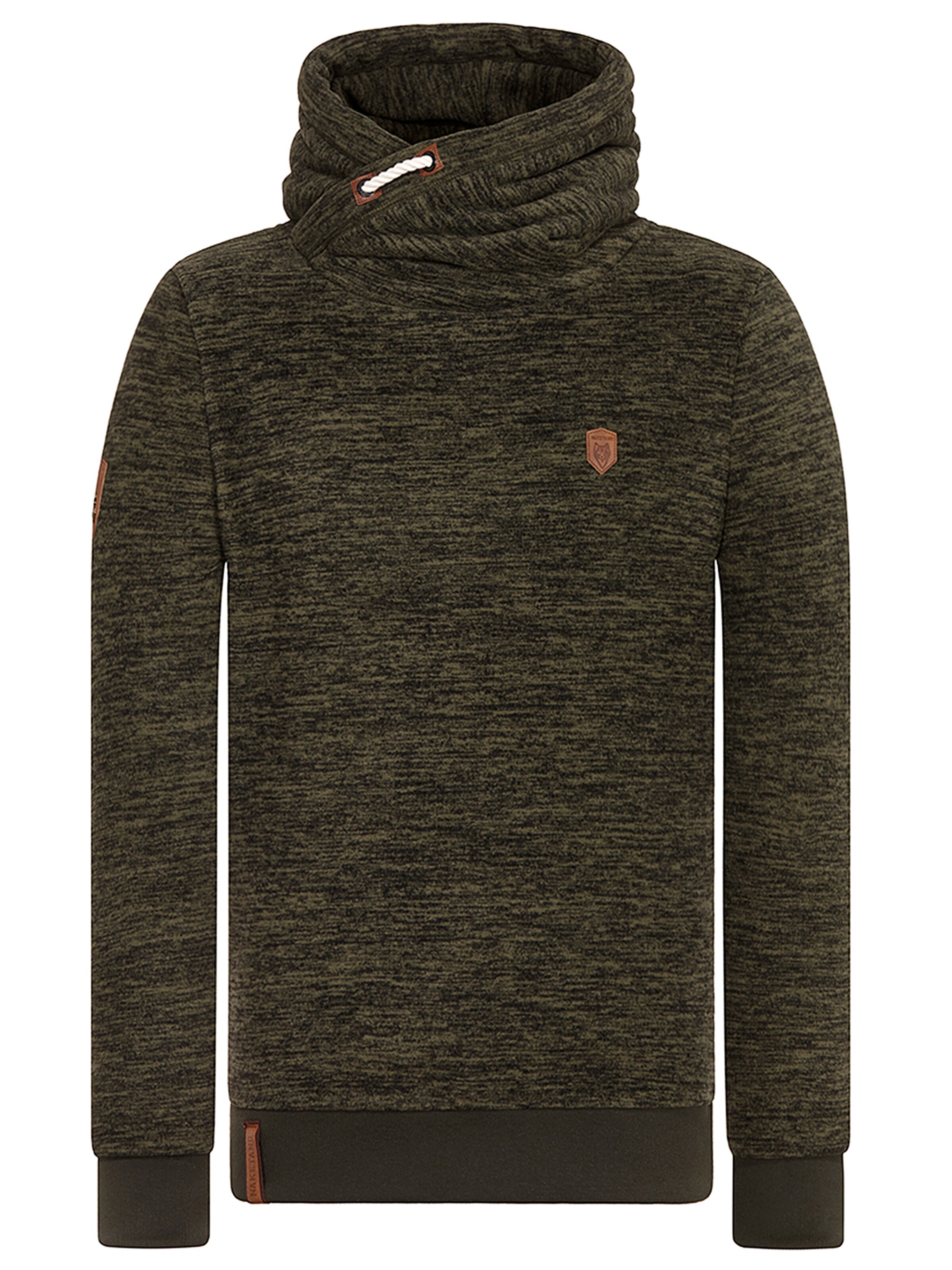 naketano - Sweatshirt 'Gern gesehener Gast' in de kleur Olijfgroen