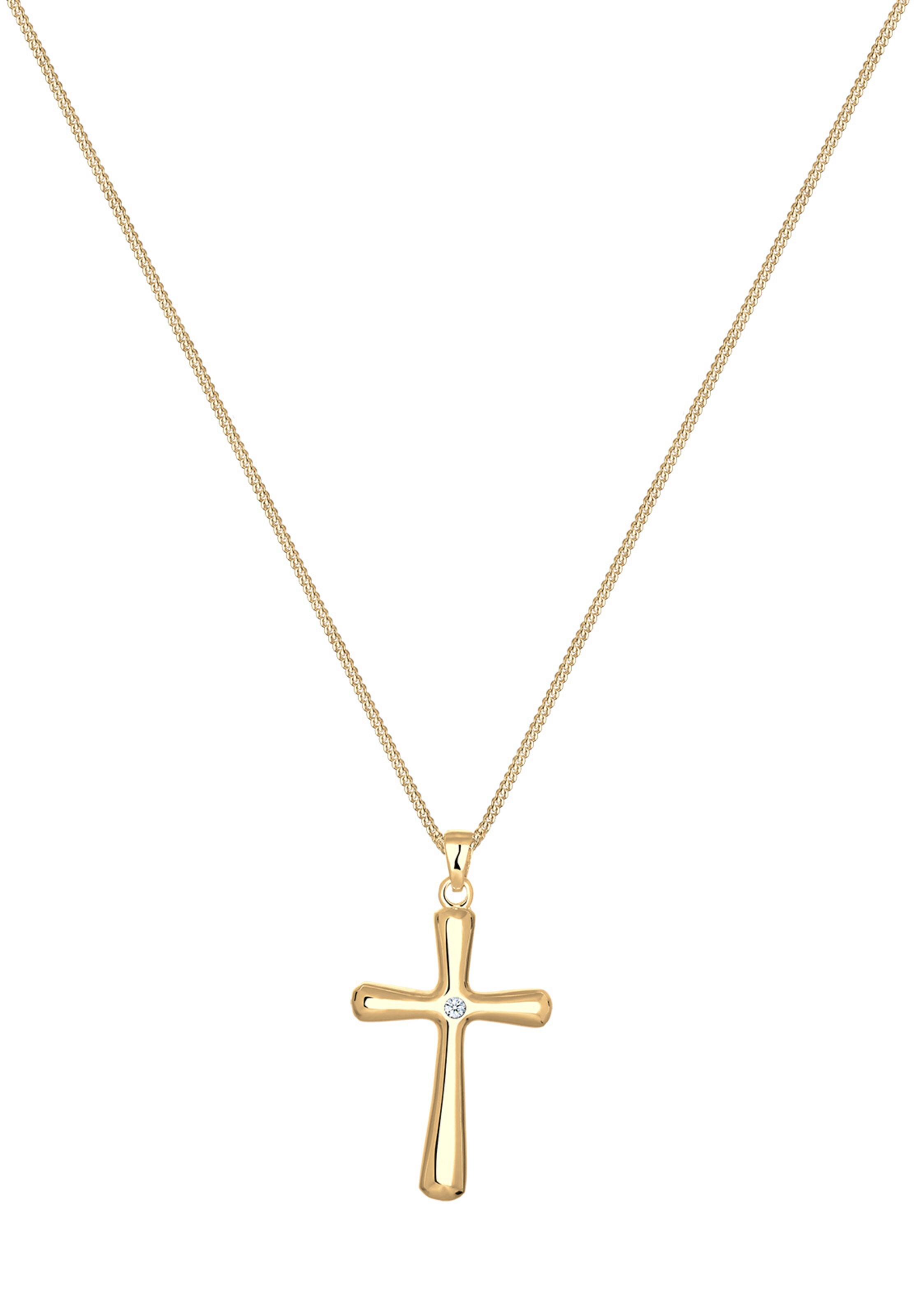 Elli DIAMONDS Necklace 'Kreuz' in Gold