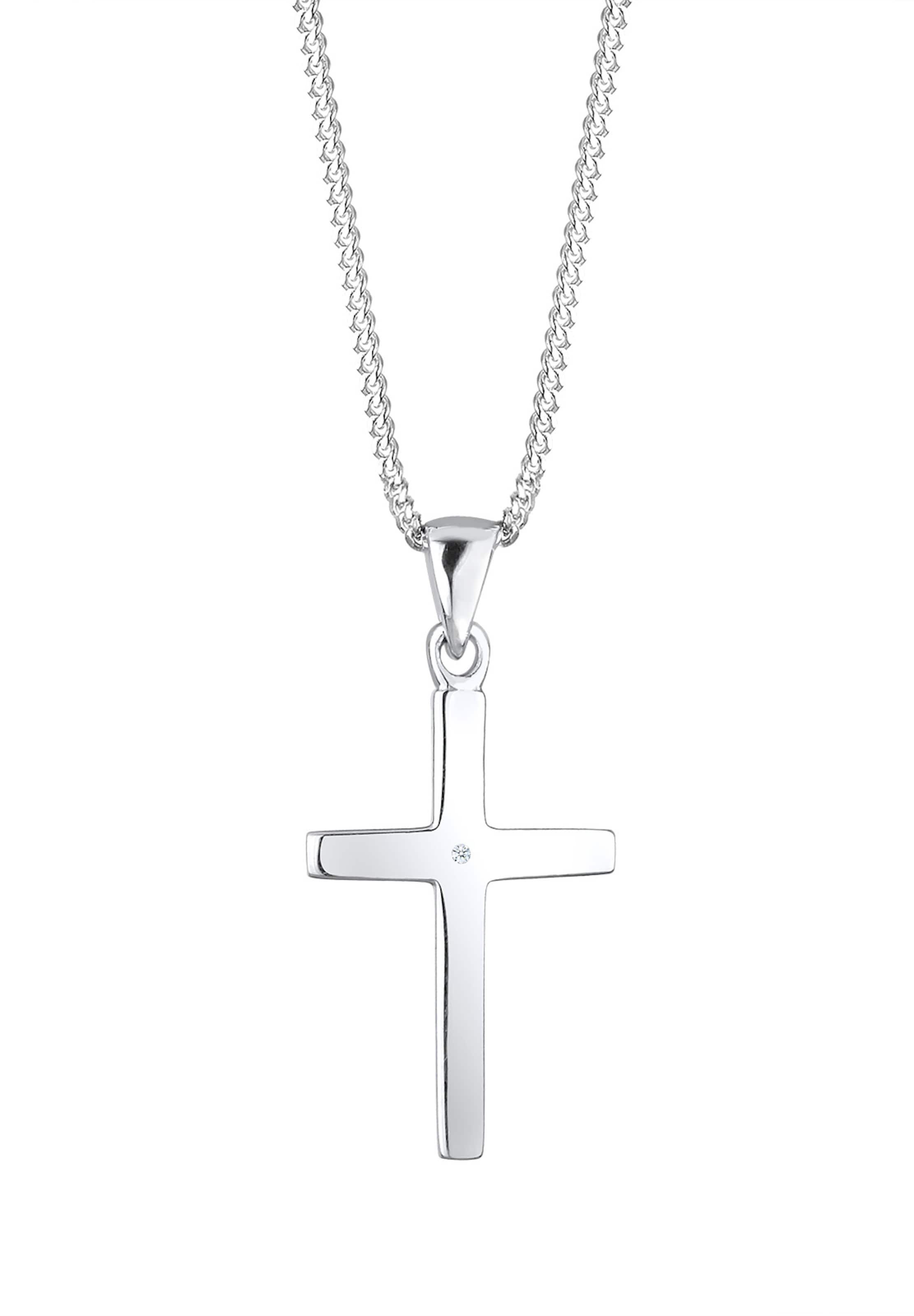 Elli DIAMONDS Kette 'Kreuz' in Silber