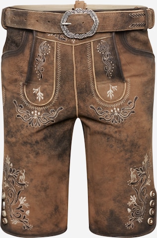 Regular Pantalon folklorique 'ANTON' MARJO en marron : devant