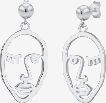 Boucles d'oreilles 'Gesicht' ELLI en argent : devant