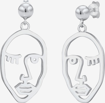 ELLI Earrings 'Gesicht' in Silver: front