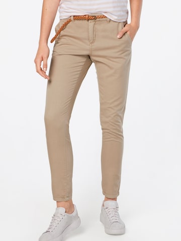 VERO MODA Slimfit Broek in Beige: voorkant