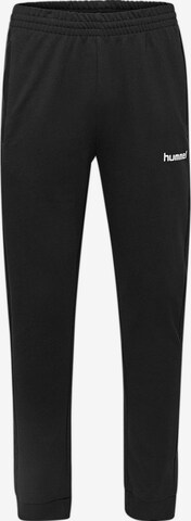 Hummel Tapered Workout Pants in Black: front