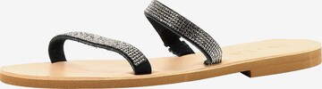 EVITA Mules in Black: front