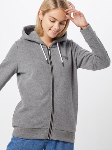 Superdry Sweatjacke in Grau: predná strana