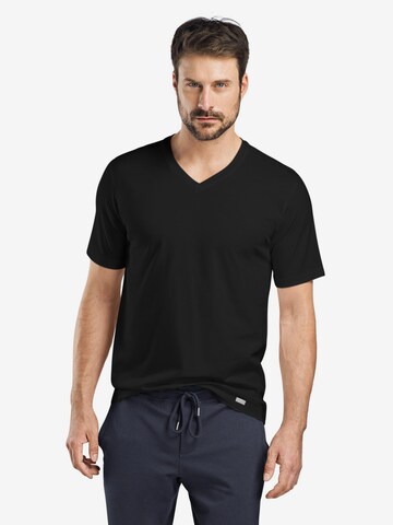 T-Shirt Hanro en noir : devant