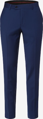 Finshley & Harding London Slim fit Pleated Pants 'Grant IB' in Blue: front