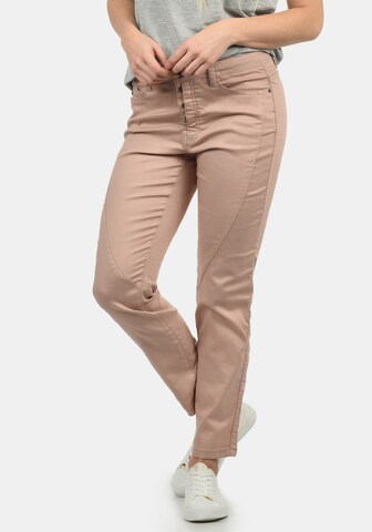 DESIRES Slimfit Straight-Jeans 'Elbja' in Pink: predná strana