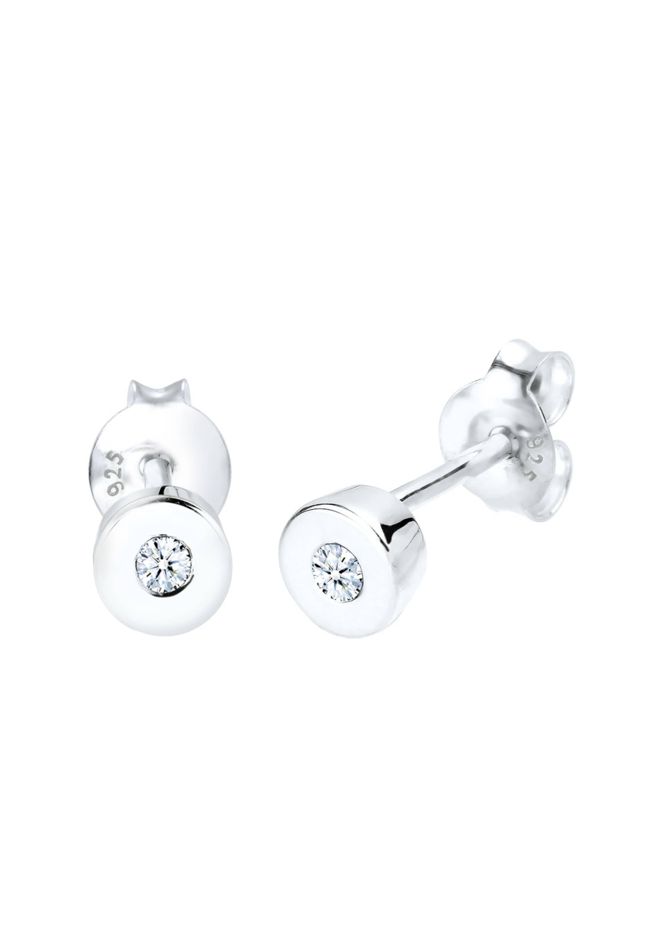 Boucles d'oreilles 'Kreis, Solitär' Elli DIAMONDS en blanc