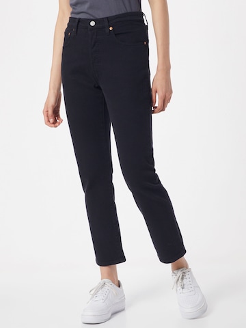 LEVI'S ® Regular Jeans '501 Crop' in Zwart: voorkant
