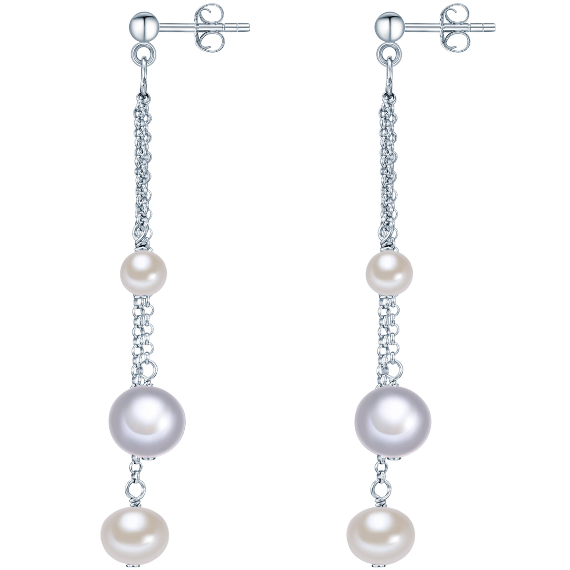 Valero Pearls Earrings in Silver