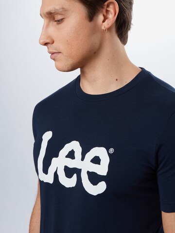 Lee Regular Fit Shirt 'Wobbly Logo Tee' in Blau