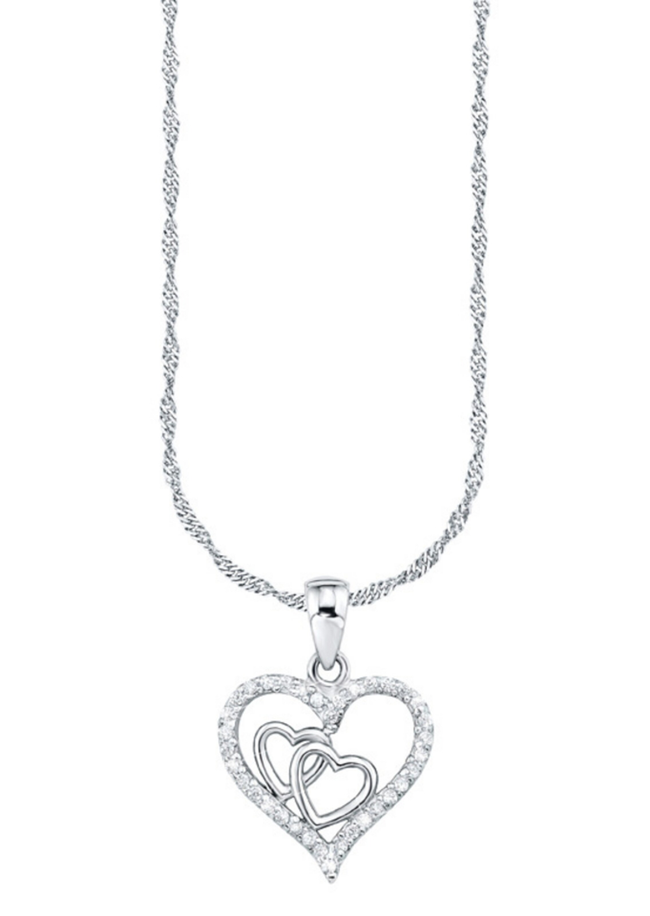 AMOR Necklace 'Herz' in Silver: front