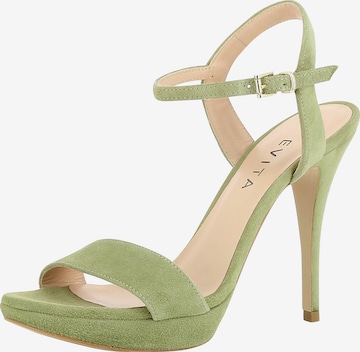 EVITA Strap Sandals 'Valeria' in Green: front