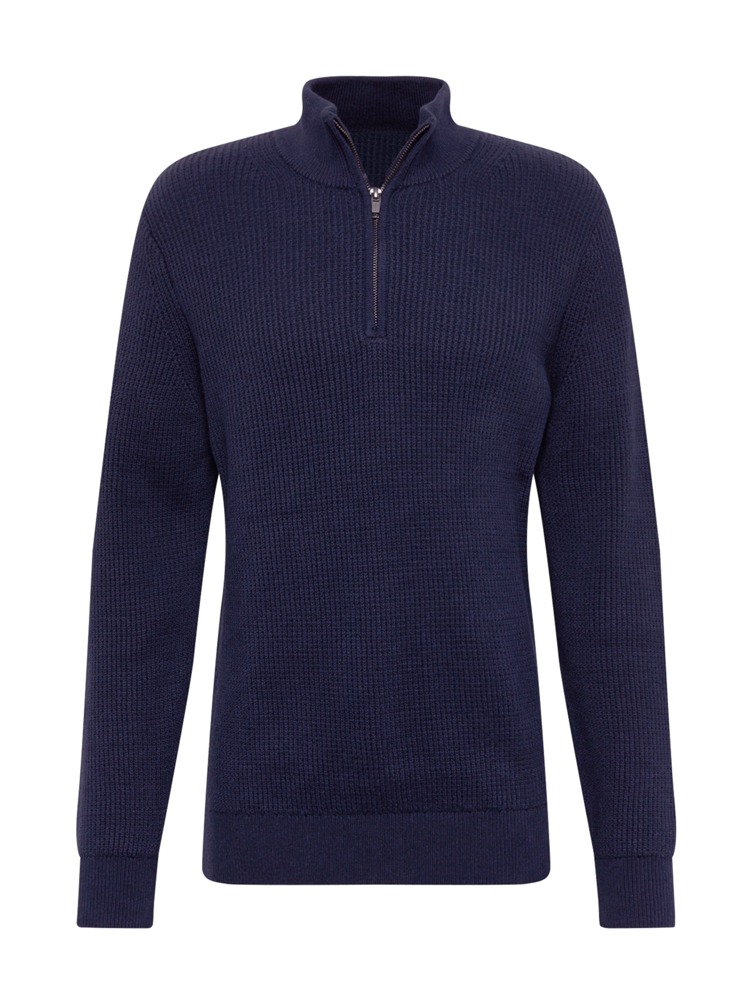 GAP - Trui 'CTTN TXT HZ MOCK' in de kleur Navy