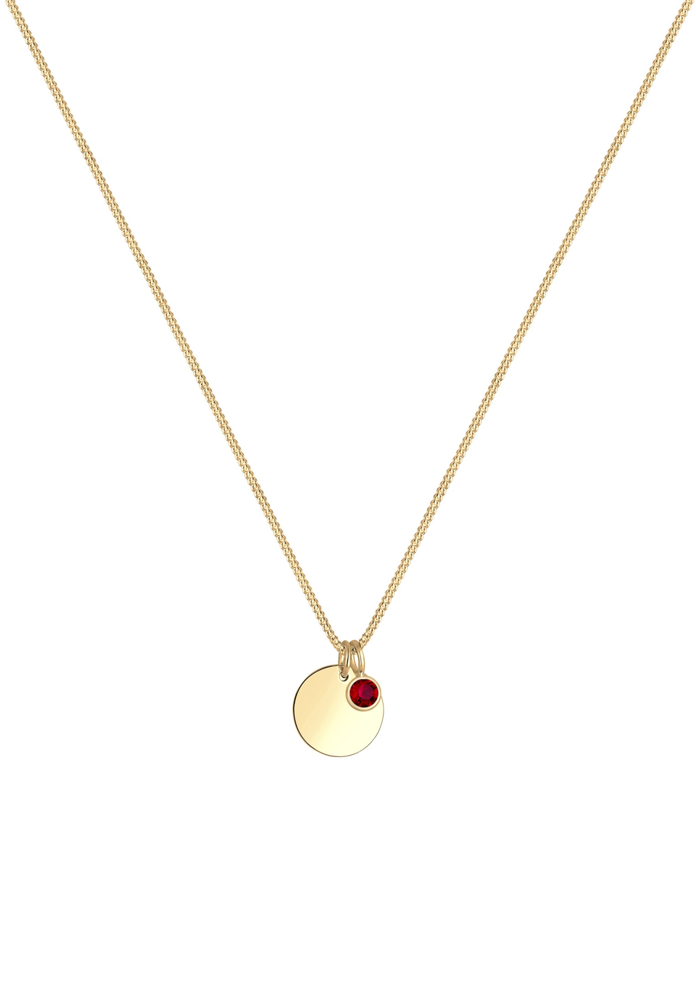 ELLI Kette 'Geburtsstein' in Gold: Vorderseite