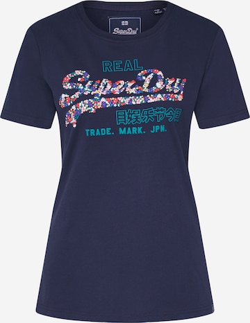 Tricou de la Superdry pe albastru: față