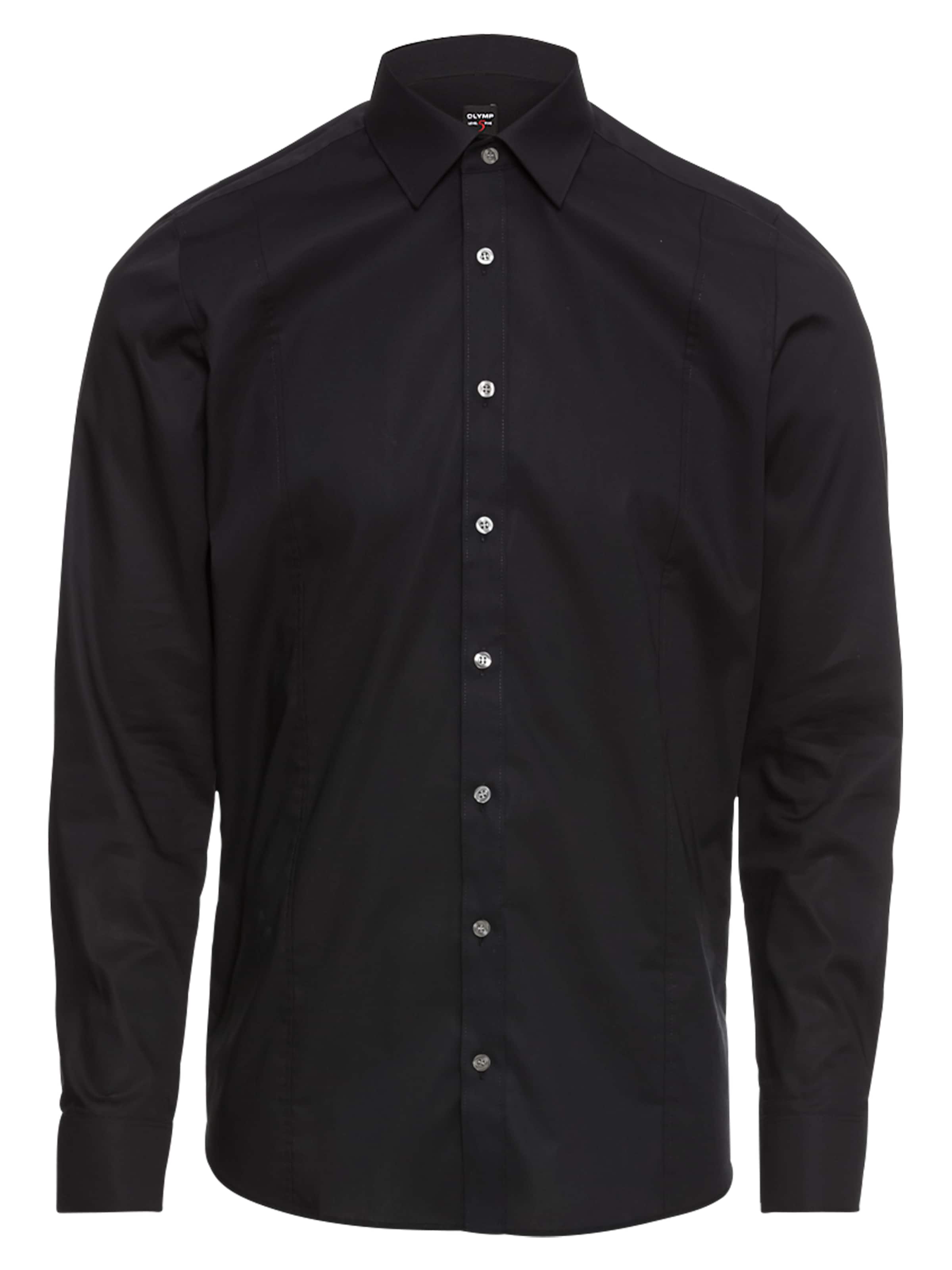 OLYMP Slim fit Business Shirt 'Level 5 Uni TN' in Black: front