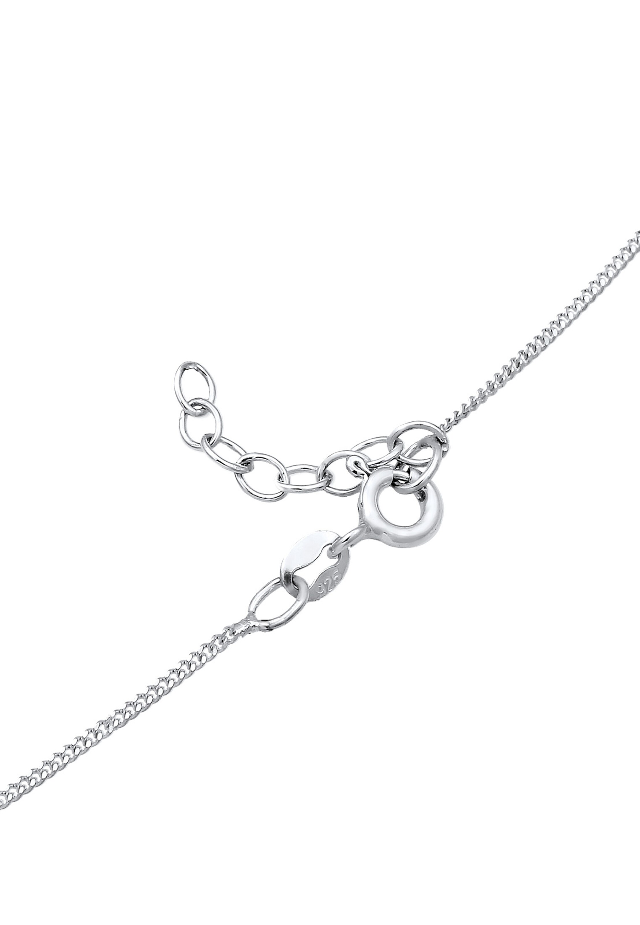 ELLI Halskette Taufring, Fußabdruck. Plättchen in Silber