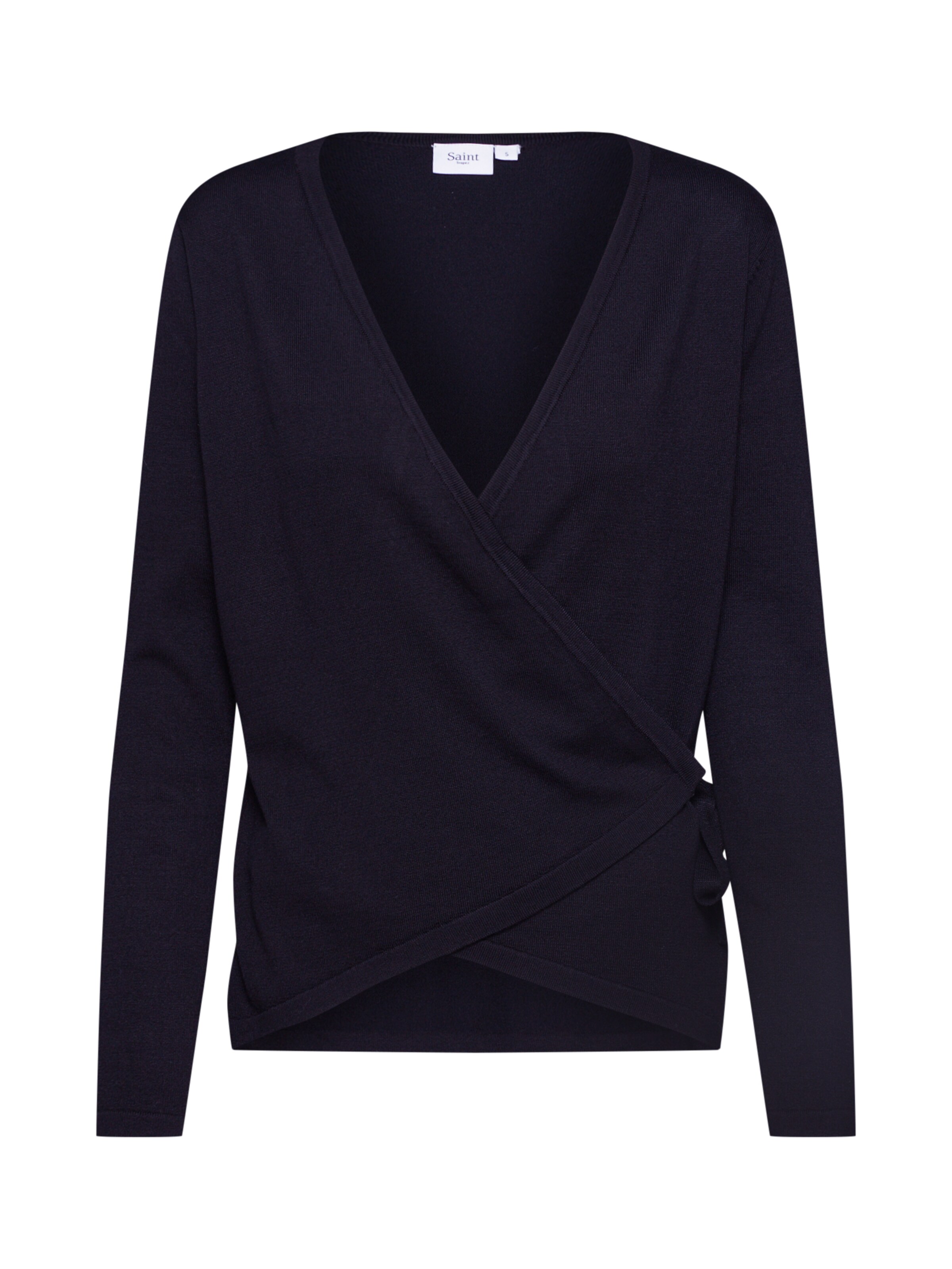 SAINT TROPEZ - Trui 'KNIT WRAP CARDIGAN' in de kleur Zwart