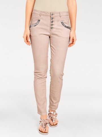 Coupe slim Pantalon heine en rose : devant