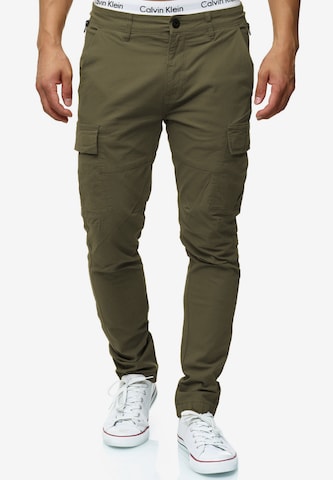 INDICODE JEANS Slim fit Cargo Pants 'Mathews ' in Green: front