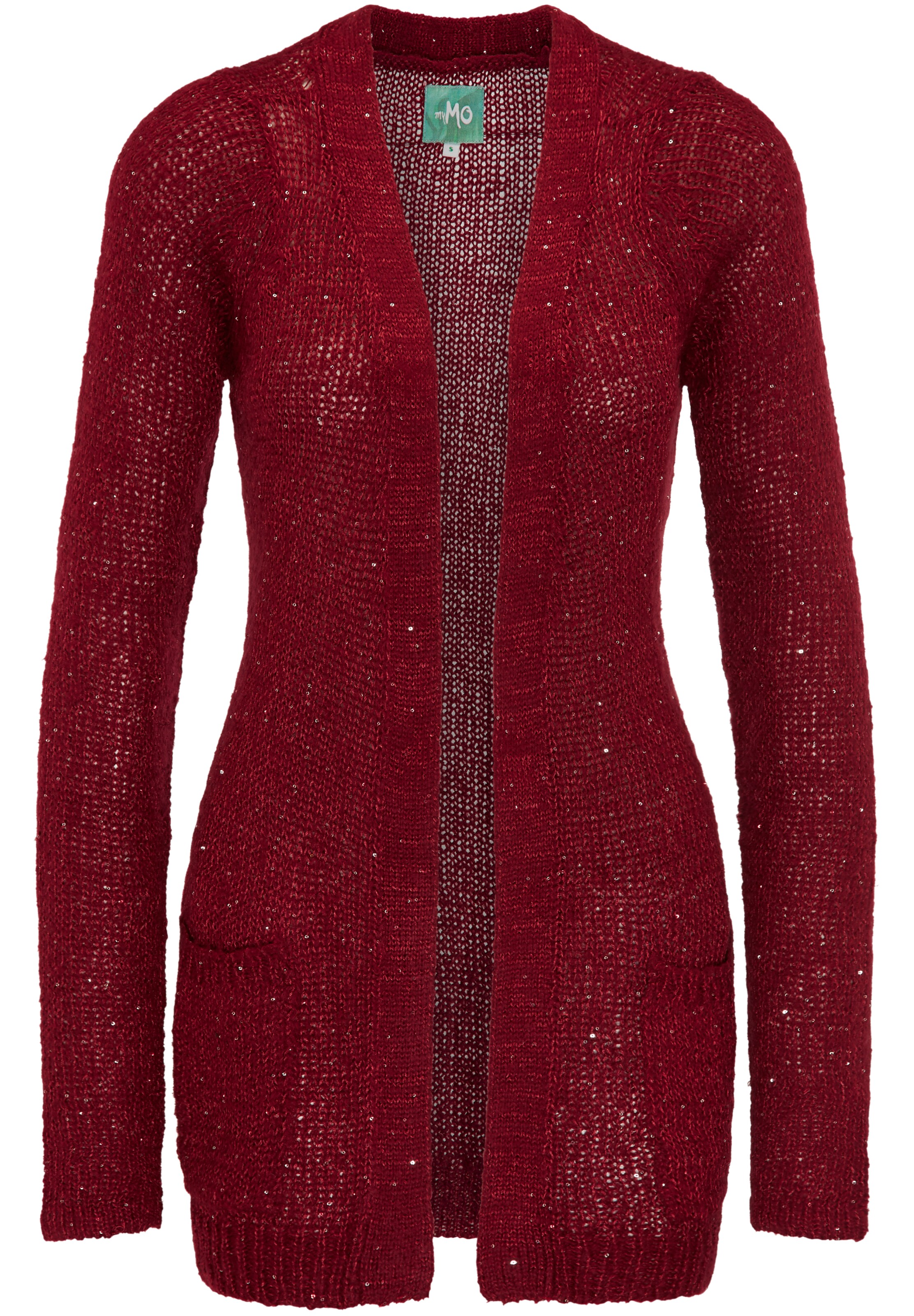 MYMO - Gebreid vest in de kleur Donkerrood