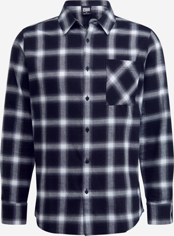 Urban Classics Comfort fit Button Up Shirt in Black: front