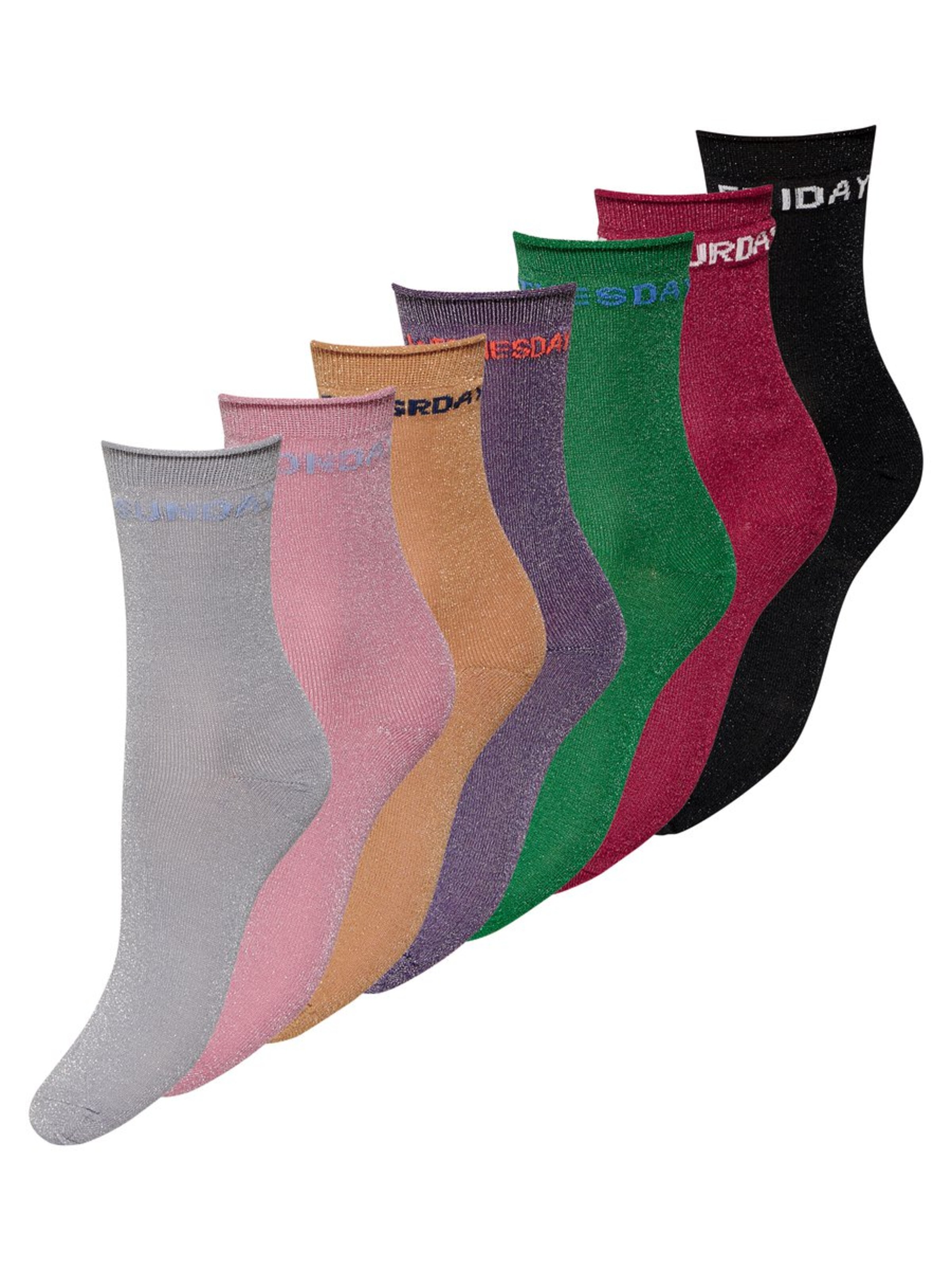 ONLY - Sokken 'Wochentag' in de kleur Gemengde kleuren