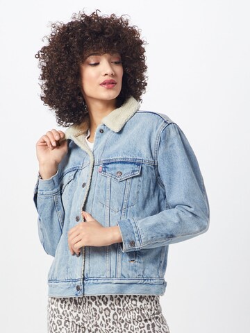 LEVI'S ® Between-Season Jacket 'Ex BF Sherpa Trucker' in Blue: front