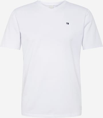 SCOTCH & SODA Shirt 'Cotton elastane v-neck tee' in Wit: voorkant