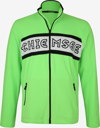 CHIEMSEE Athletic fleece jacket in Green / Black, Item view