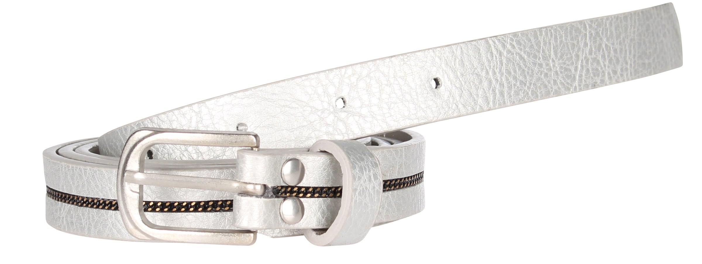 MYMO Bälte i guldgul / silvergrå / svart, Produktvy