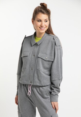 MYMO Zip-Up Hoodie in Grey: front