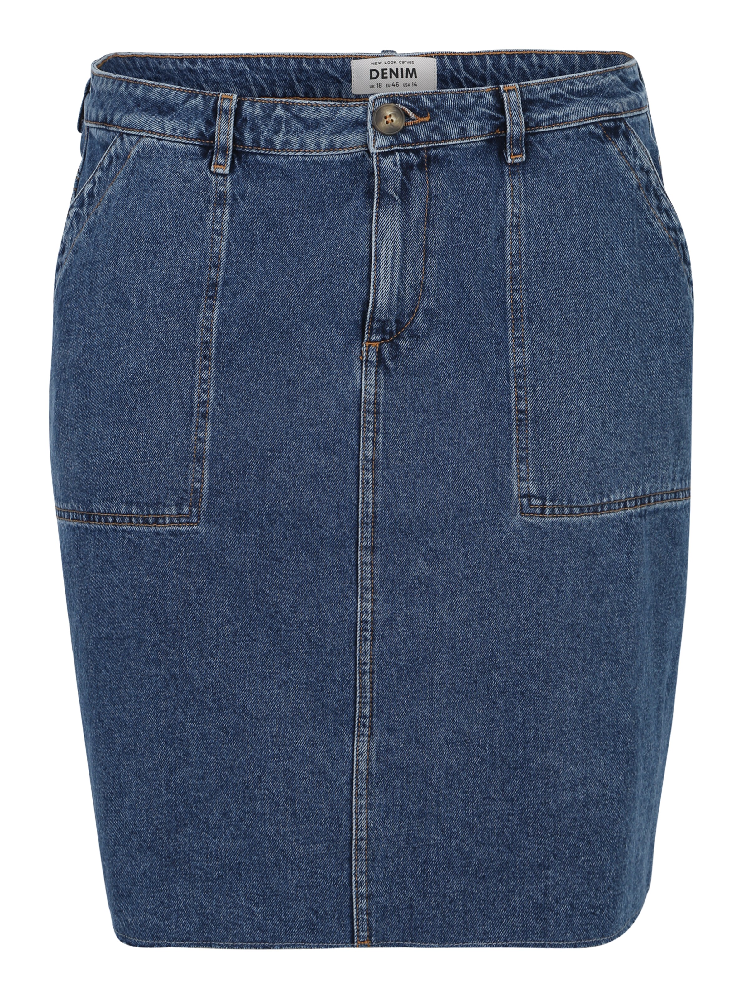 New Look Curves - Rok 'X Utility' in de kleur Blauw denim