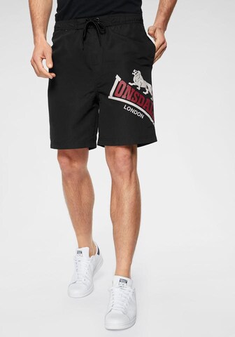 LONSDALE Regular Swimming Trunks in Black: front