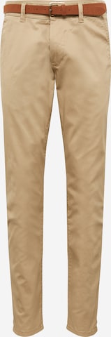 Coupe slim Pantalon chino ESPRIT en beige : devant
