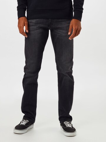 Calvin Klein Jeans Slimfit Jeans in Zwart: voorkant