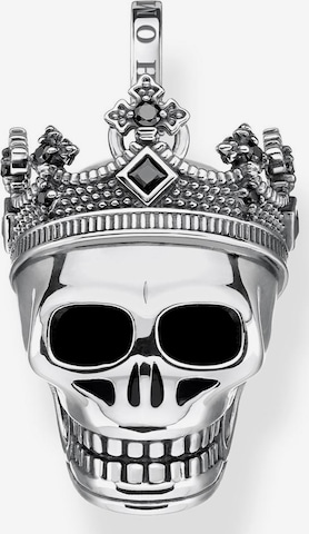 Thomas Sabo Pendant 'Totenkopf Krone' in Silver: front