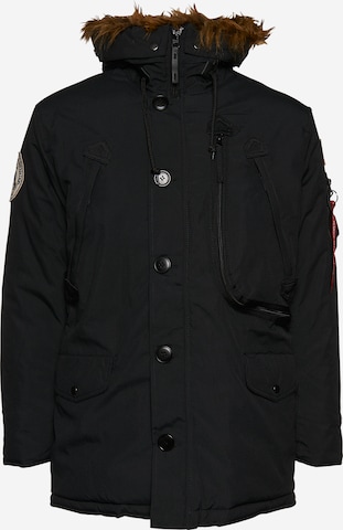 Parka d’hiver 'Polar' ALPHA INDUSTRIES en noir : devant