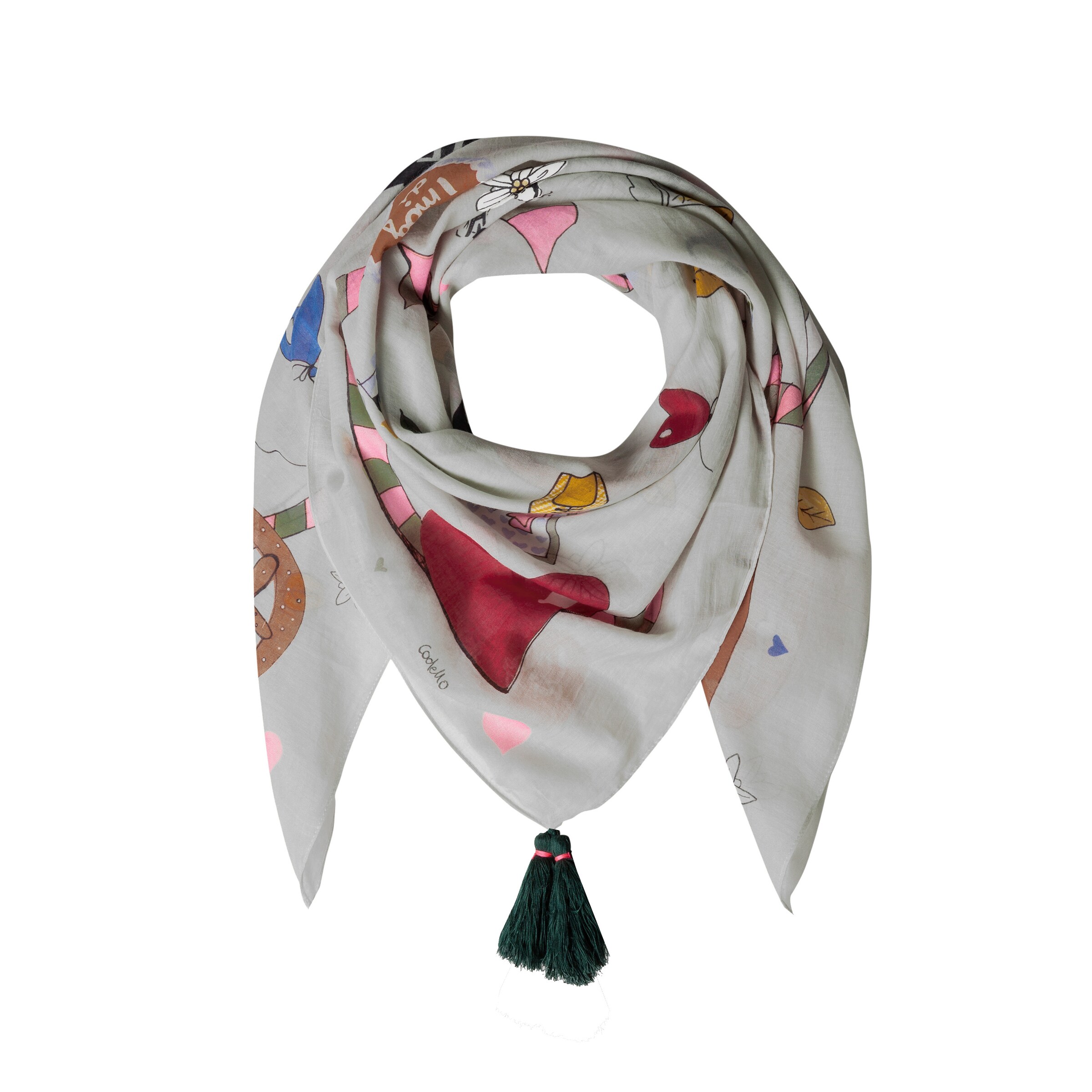 CODELLO - Doek 'Folk Dreams' in de kleur Grijs