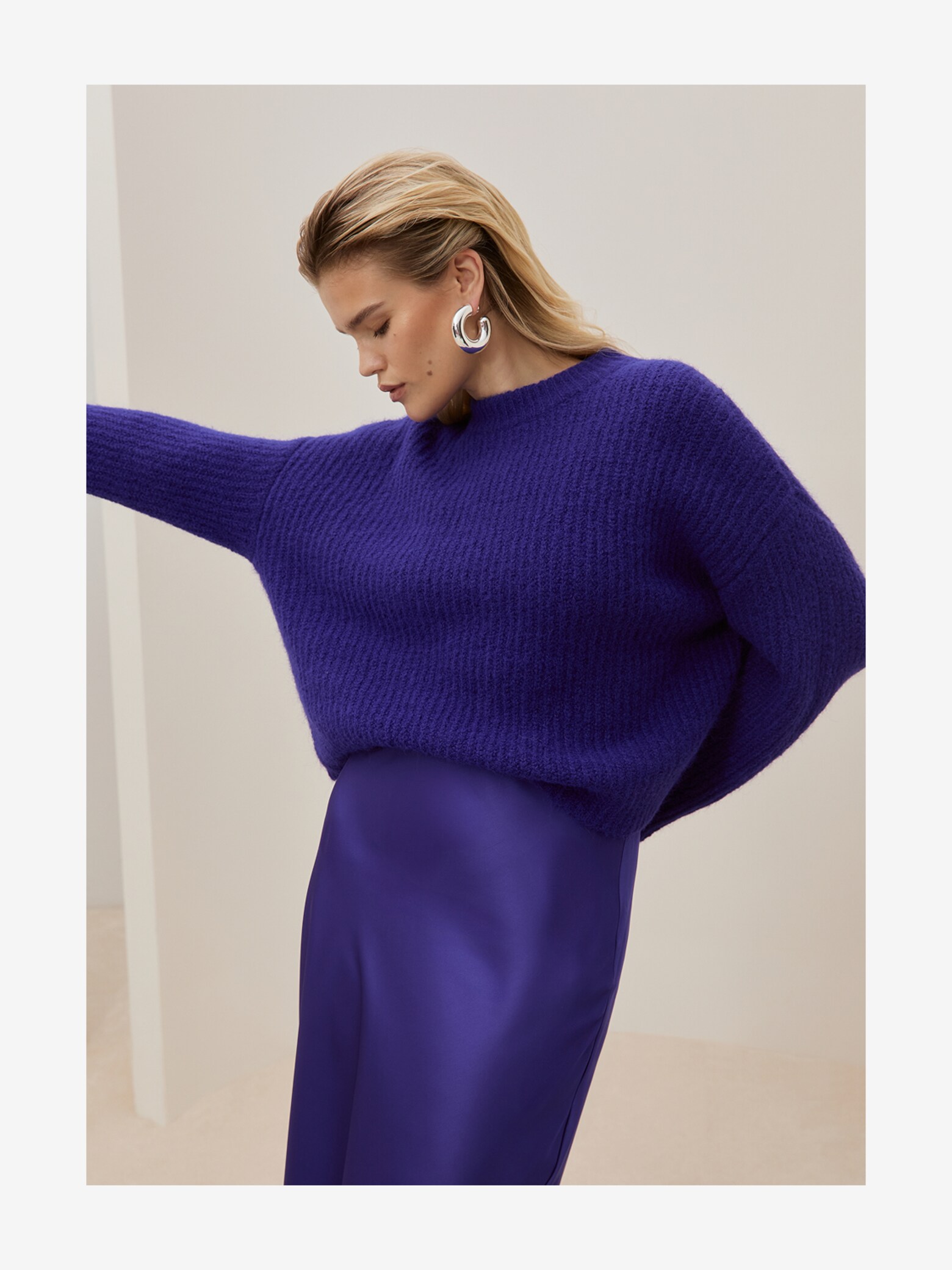 Amelia B. - All Blue Skirt and Sweater Look