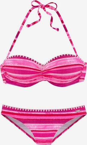 BUFFALO Bandeau Bikini in Roze: voorkant