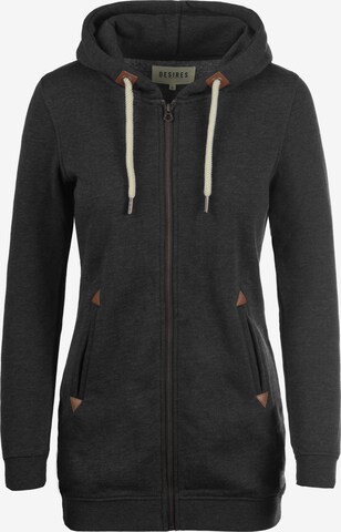 DESIRES Zip-Up Hoodie 'Vicky Straight-Zip' in Grey: front