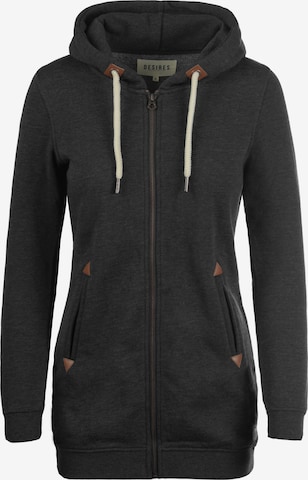 DESIRES Sweatvest 'Vicky Straight-Zip' in Grijs: voorkant