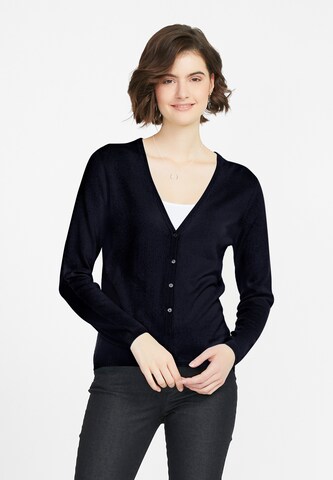 Peter Hahn Knit Cardigan in Blue: front